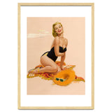 Pinup Woman Is Posing On A Beach thumbnail