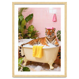 Leopard in Bathtub, Surreal Bathroom Scene thumbnail