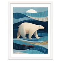 Polar Bear In The Blue Arctic