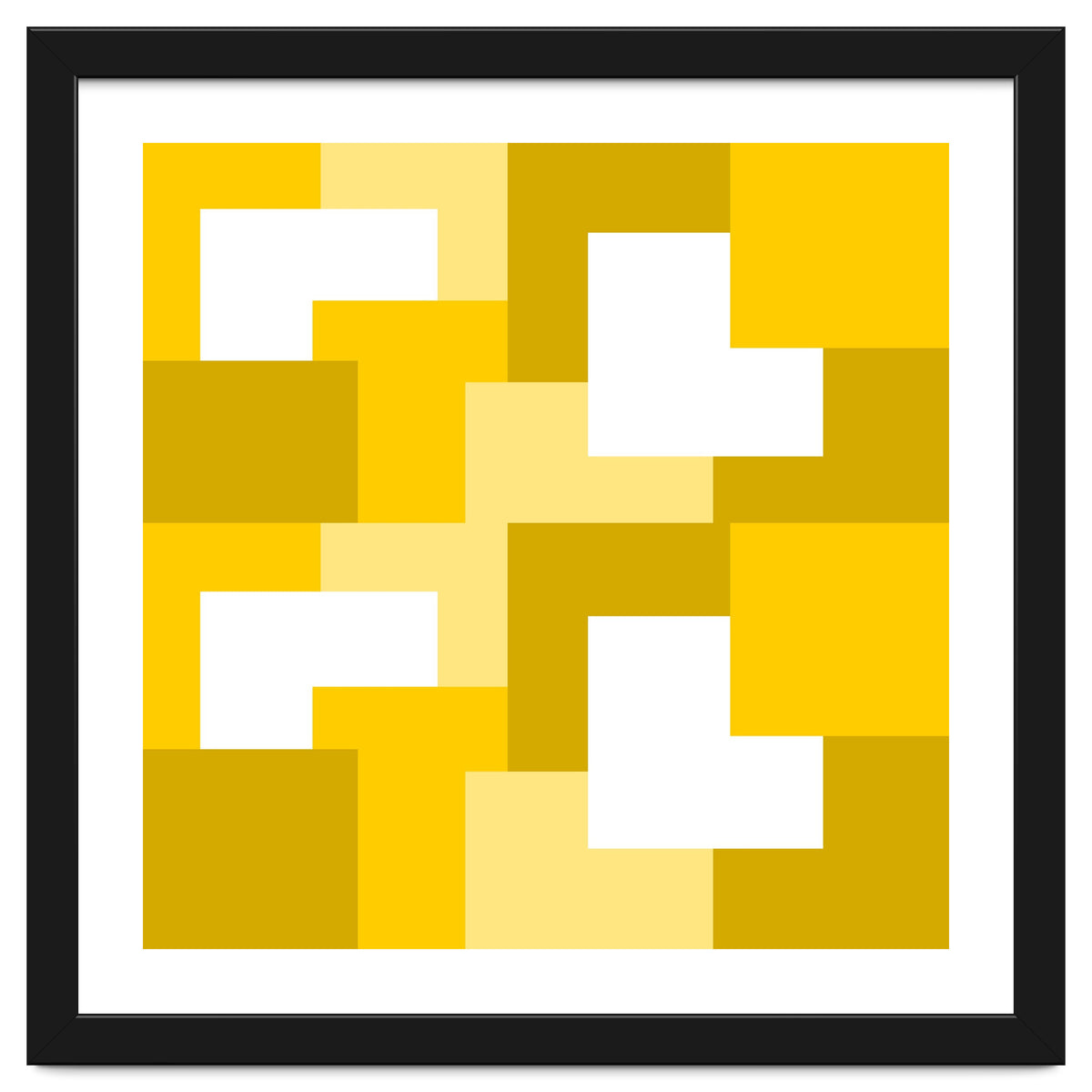 Yellow Abstract Square Tiles Pattern