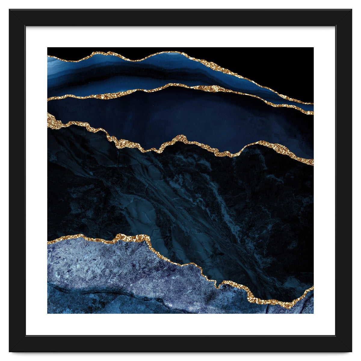 Navy & Gold Agate Texture 02