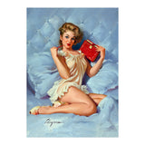Pinup Sexy Girl Posing With Her Red Book (Print Only) thumbnail
