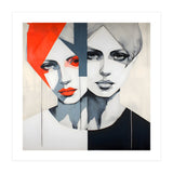 CHIC, Fashion in it's simplist form, two chic women head and shoulders portrait. (Print Only) thumbnail