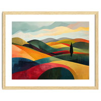 Abstract Tuscan Hills Landscape Painting