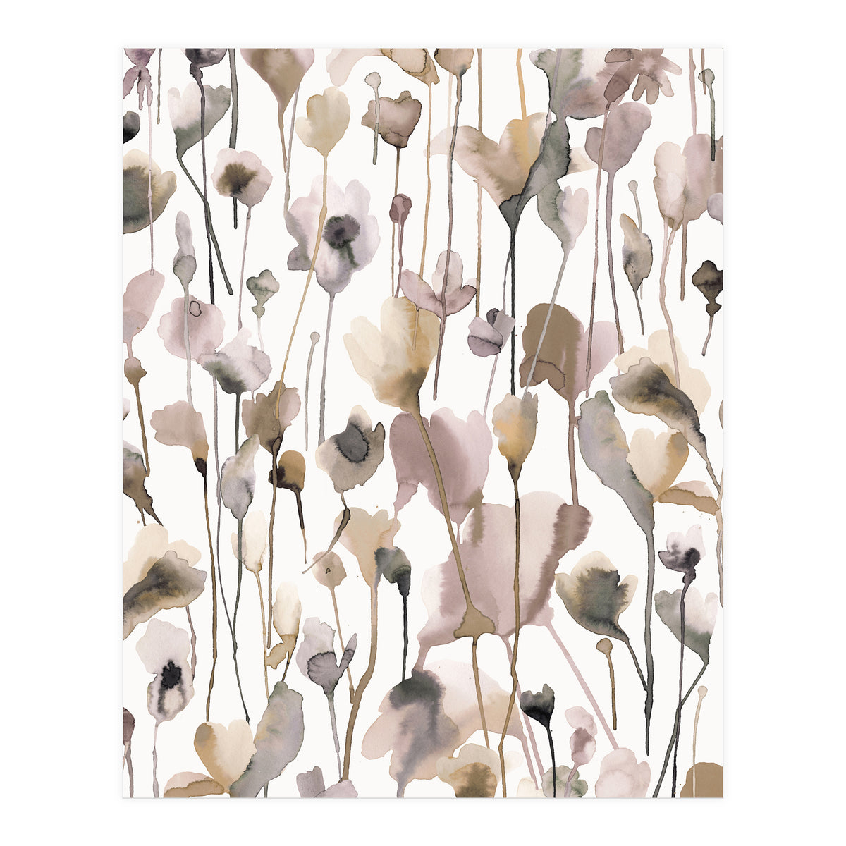 Watercolour Terracotta Wild Flowers (Print Only)