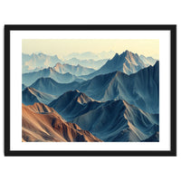 Hyper-Realistic Mountain Range Landscape Art