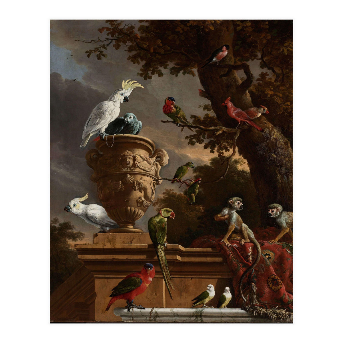 The Menagerie. The Managerie. Dating: c. 1690. Measurements: h 135 cm × w 116.5 cm. (Print Only)