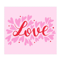 Love hearts - pink and red (Print Only)