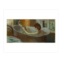 Woman in bath, sponging her leg. Pastel, 1883-84   19.7 x 41 cm. (Print Only)