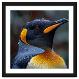 King Penguin Standing In Rain With Water Drops Nature Photography thumbnail