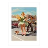Funny Pin Up Shopping Girl (Print Only) thumbnail