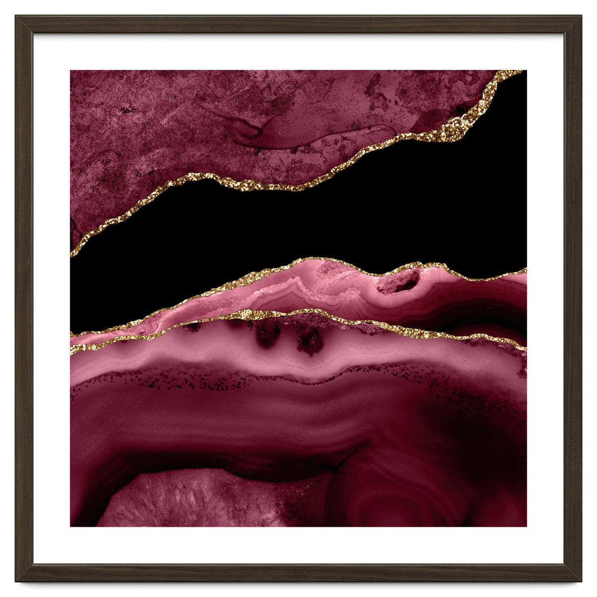 Burgundy & Gold Agate Texture 13