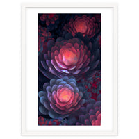 Ethereal Neon Blooms: Intricate 3D Floral Fractal Art