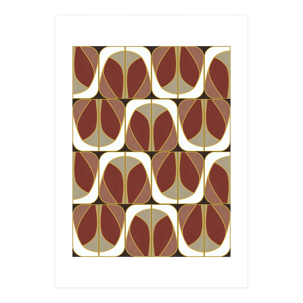 Umber Deco Mixed Tiles (Print Only)