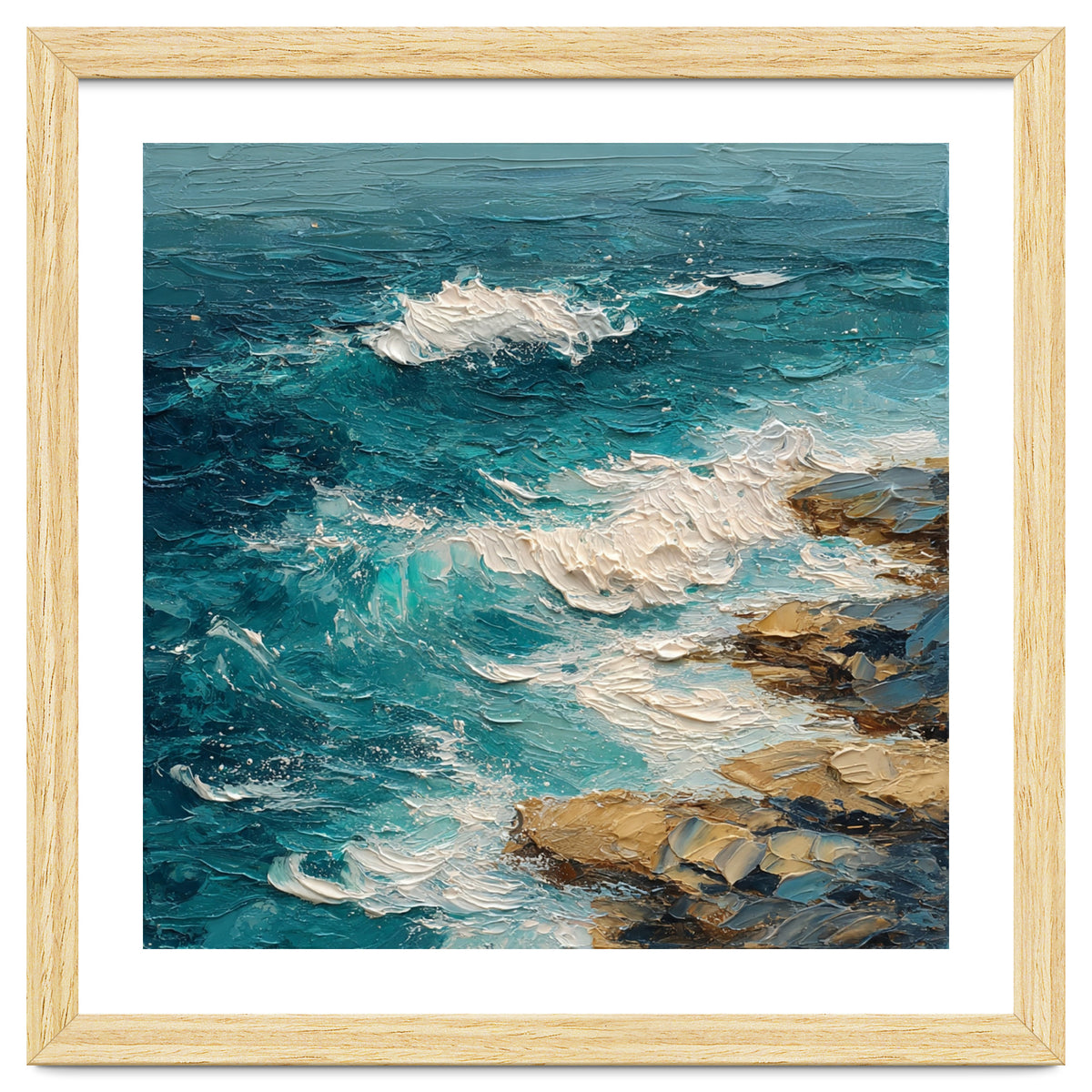 Dynamic Coastal Swell with Sculpted Turquoise Waves