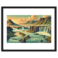 Vintage Iceland, Landscape Poster