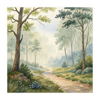 Atmospheric Forest Watercolor Painting (Print Only)