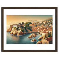 Vintage Croatia, Dubrovnik Coastal Poster
