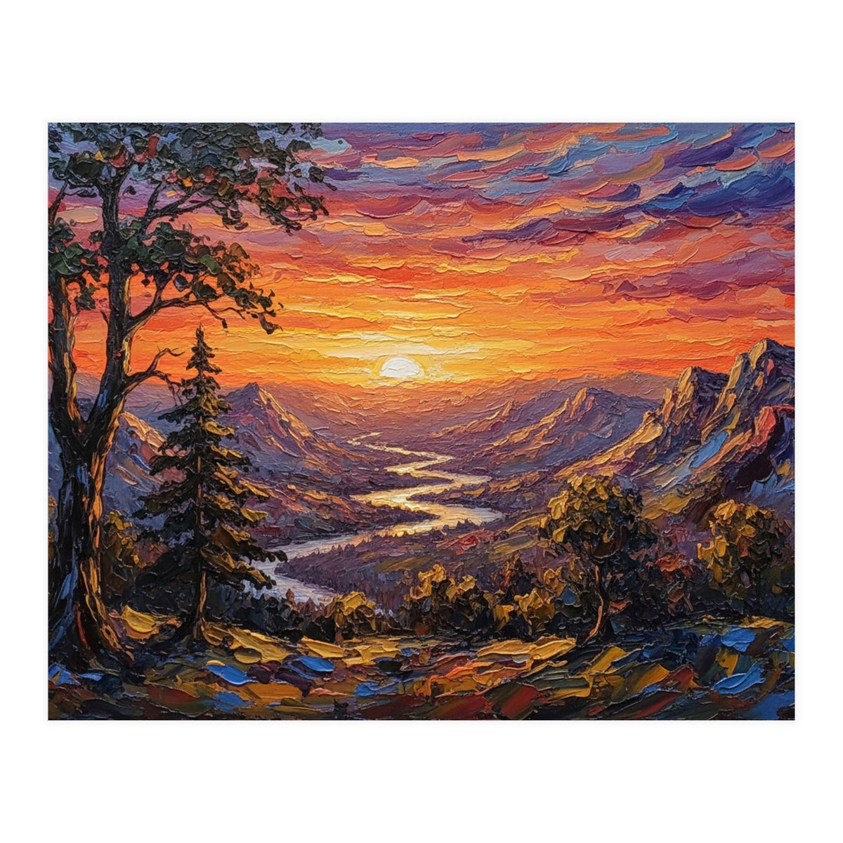 Sunset Over the Valley Peaks (Print Only)