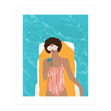Chilling In The Moment, Eclectic Bohemian Black Woman Of Color, Swimming Pool Afro Fashion Vacation Enjoy Summer (Print Only) thumbnail