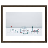 Playground in the winter snow beach thumbnail