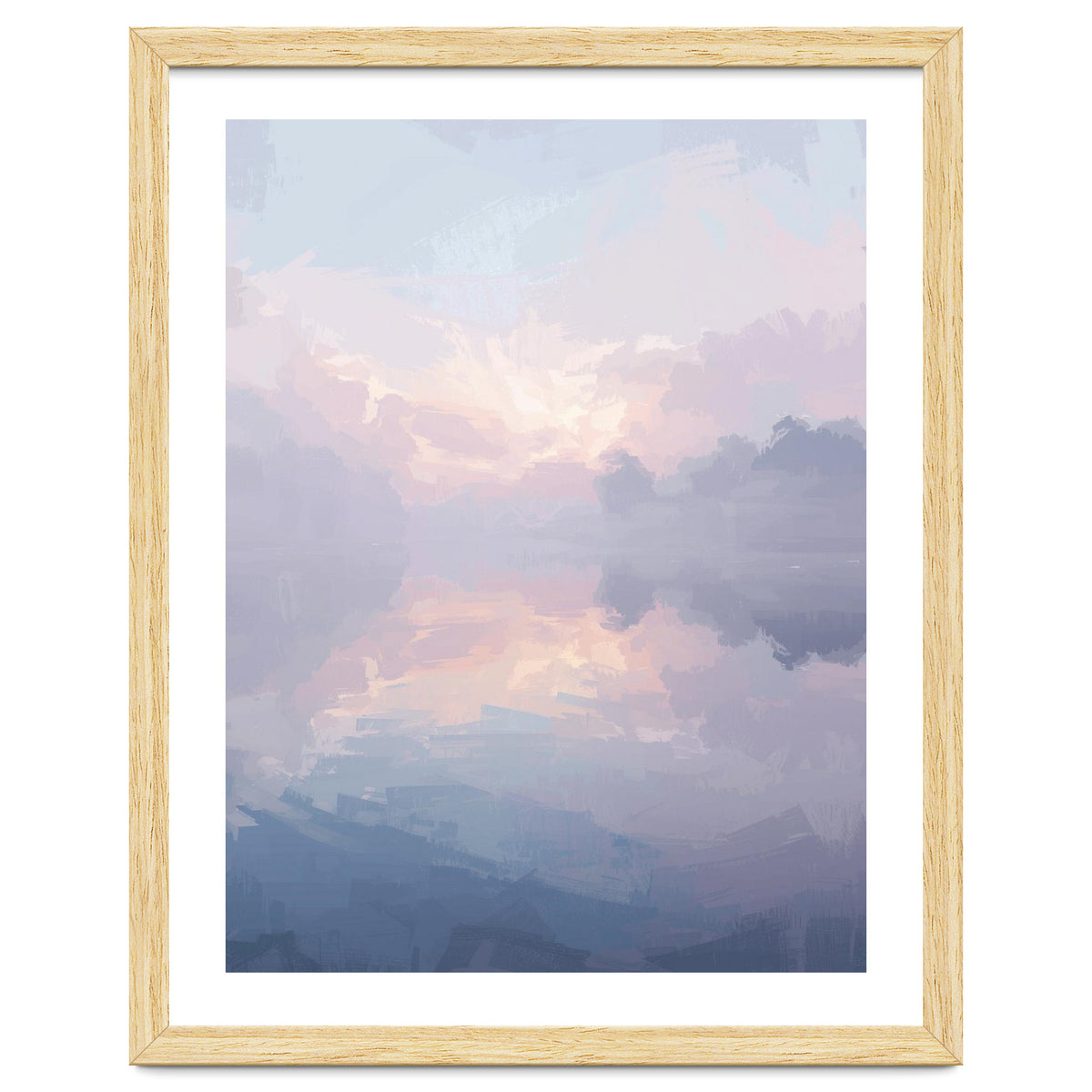 Ethereal Misty Lakeside at Dawn