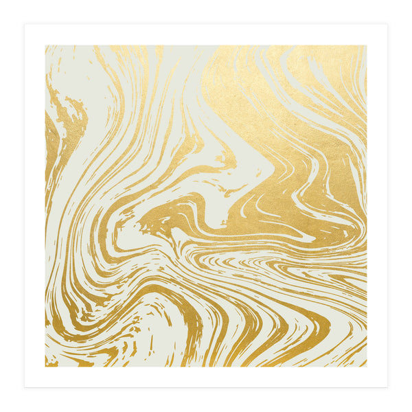 Gold Rush Minimal Illustration, Abstract Shine Luxe Glow Metallic Shimmer Golden Graphic Design (Print Only)