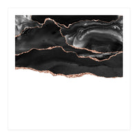 Black & Rose Gold Agate Texture 05  (Print Only)