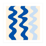 Squiggly Lines - blue and cream (Print Only) thumbnail