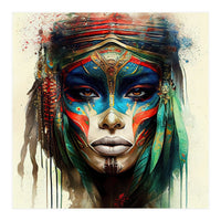 Turquoise Warrior Woman Portrait (Print Only)