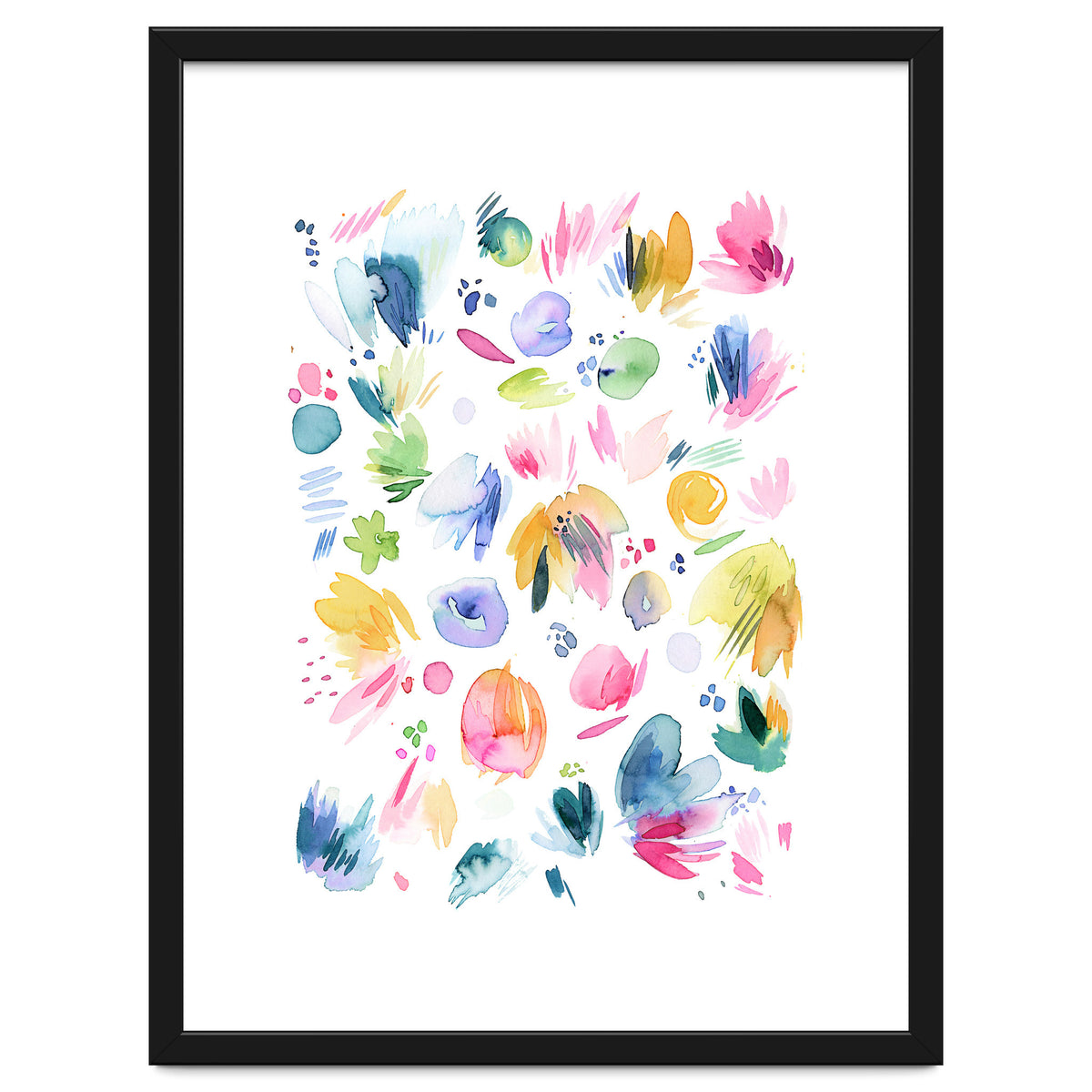 Abstract Watercolor Summer Flowers I