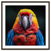 Close Up Portrait Of A Colorful Macaw Parrot