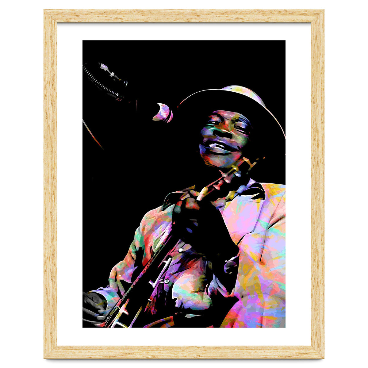 John Lee Hooker American Blues Guitarist Colorful Art
