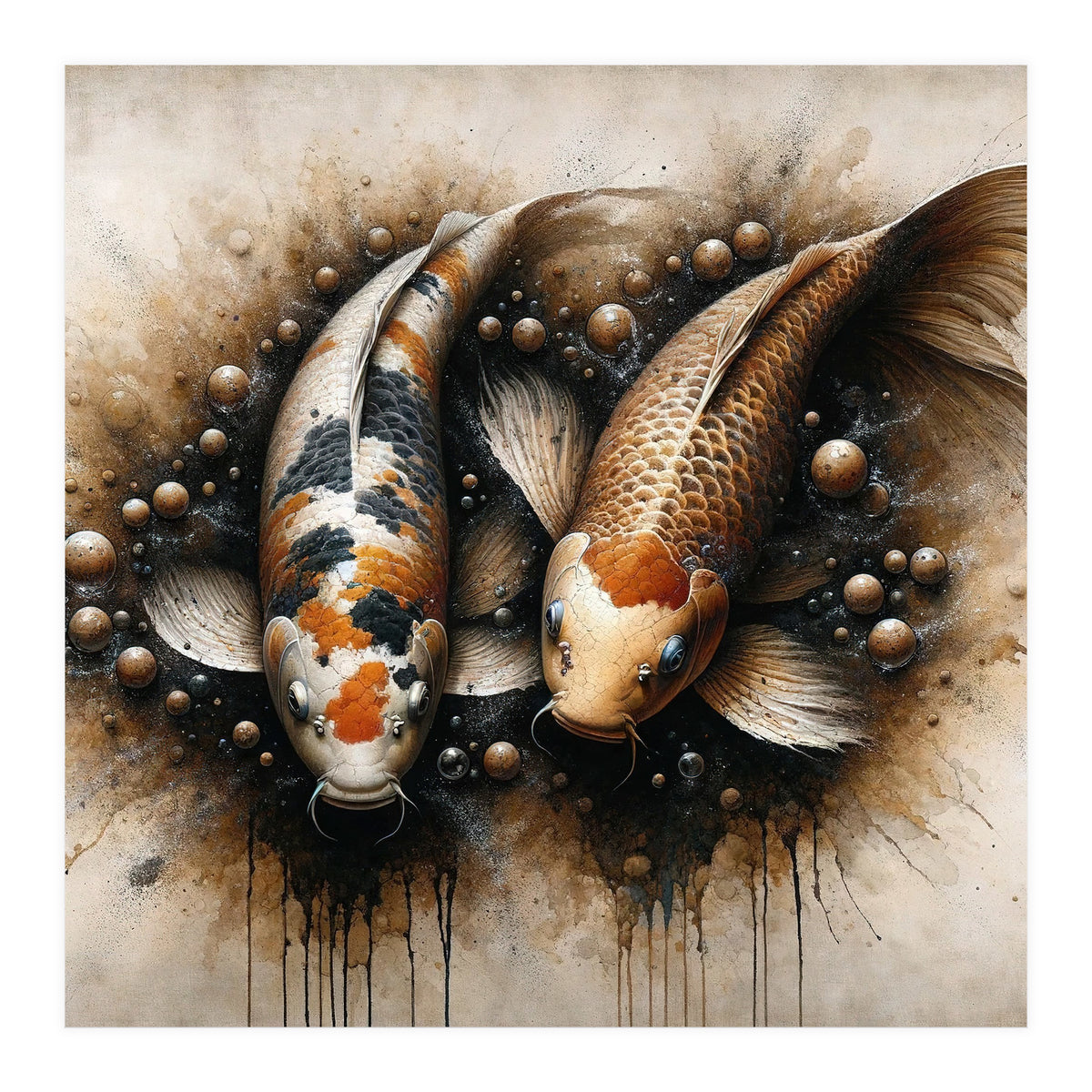 Powerful Koi Fish Pair (Print Only)