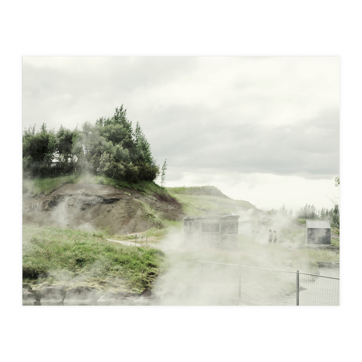 A natural hot spring landscape where steam rises - Iceland  (Print Only)