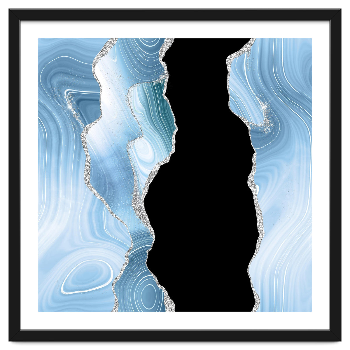 Blue & Silver Agate Glitter Texture 01