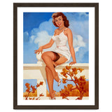 Beautiful Pinup Girl Posing On A Fence thumbnail