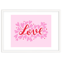 Love hearts - pink and red