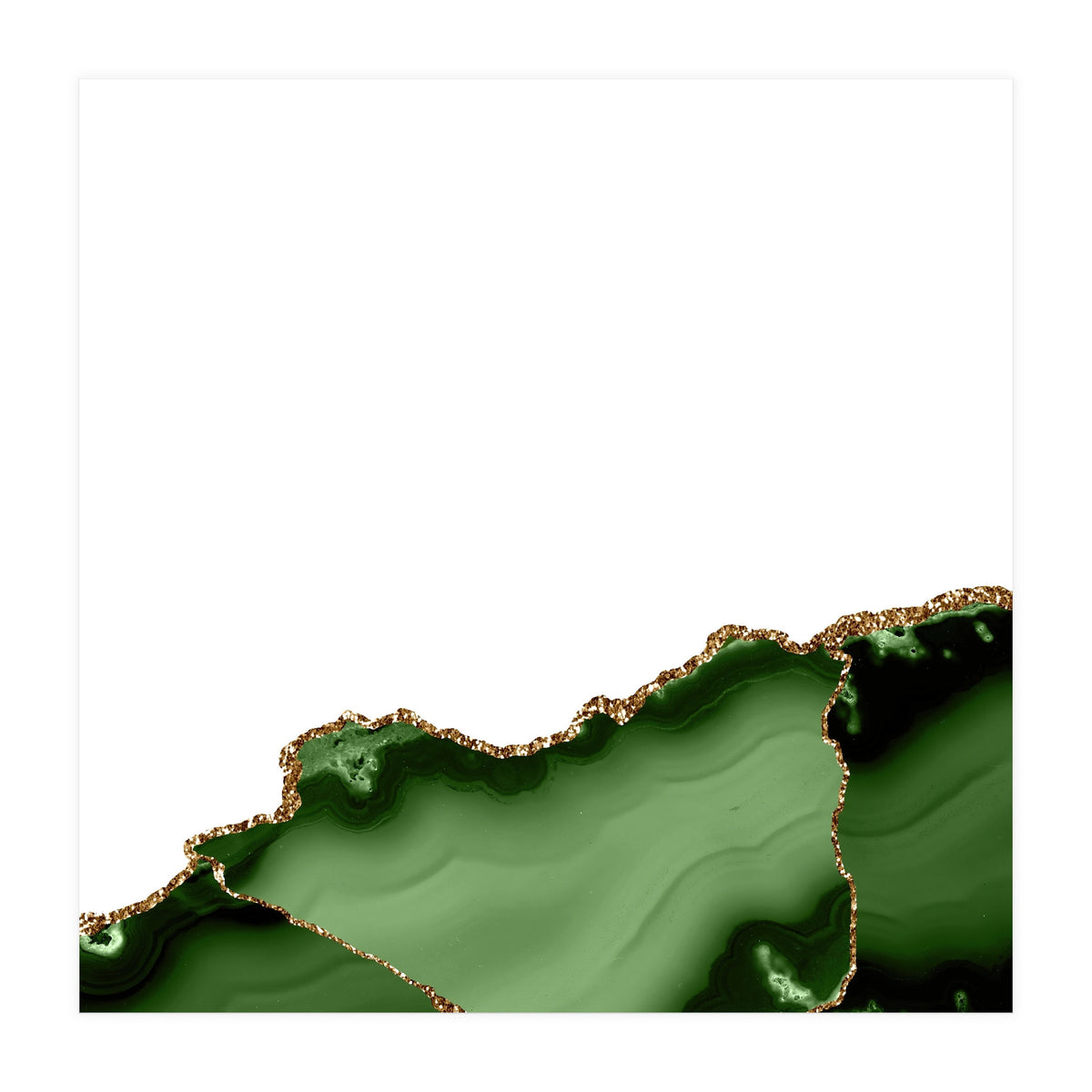 Green & Gold Agate Texture 27  (Print Only)