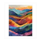 Jewel-Toned Abstract Mountain Landscape Wall Art (Print Only) thumbnail