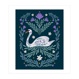 Swan Purple And Teal (Print Only) thumbnail