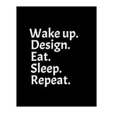 Wake Up Design Eat Sleep Repeat (Print Only) thumbnail