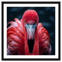 Close Up Flamingo Face With Water Droplets