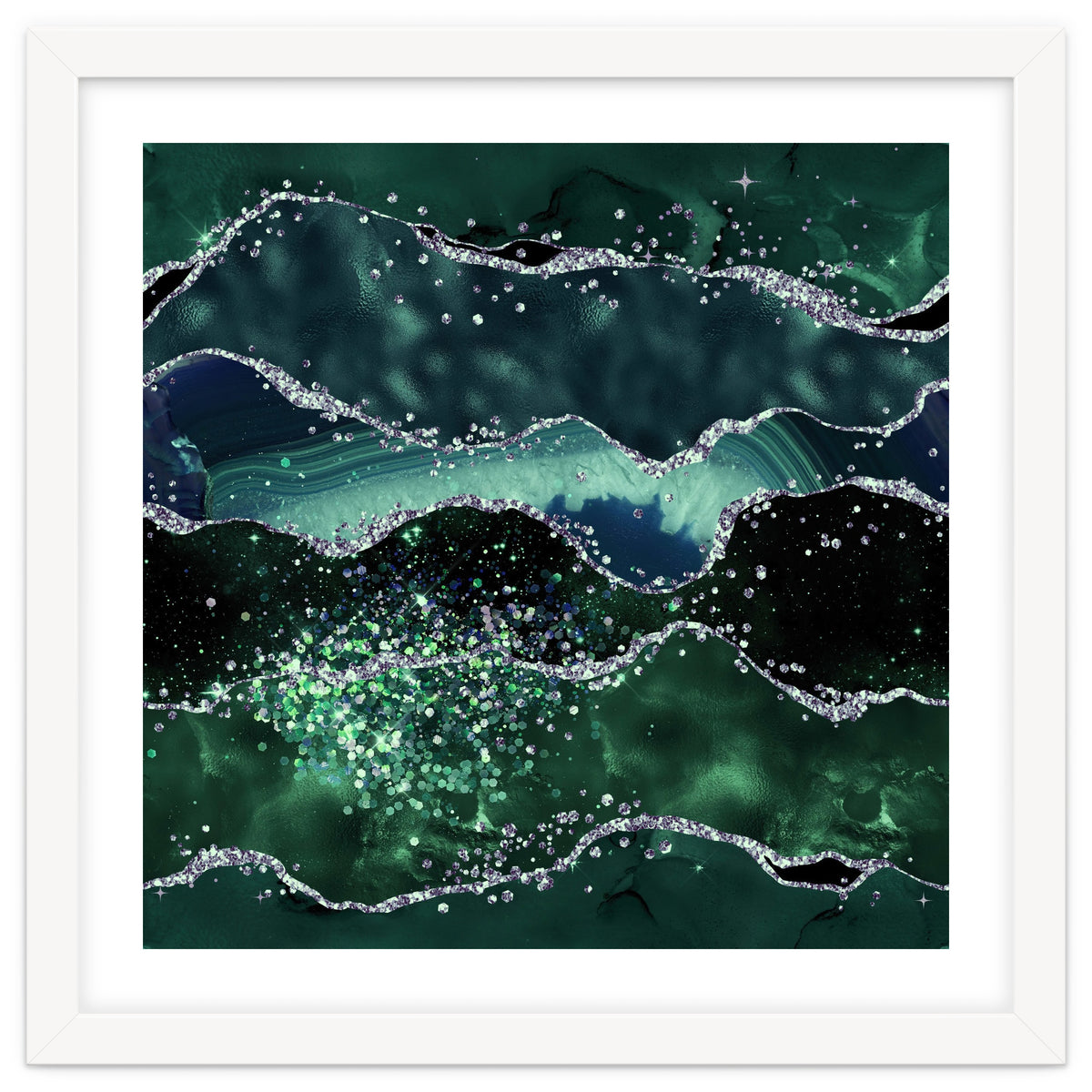 Emerald Glitter Agate Texture 05
