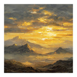 Vibrant Golden Hour Horizon Over Distant Mountain Ridges (Print Only) thumbnail