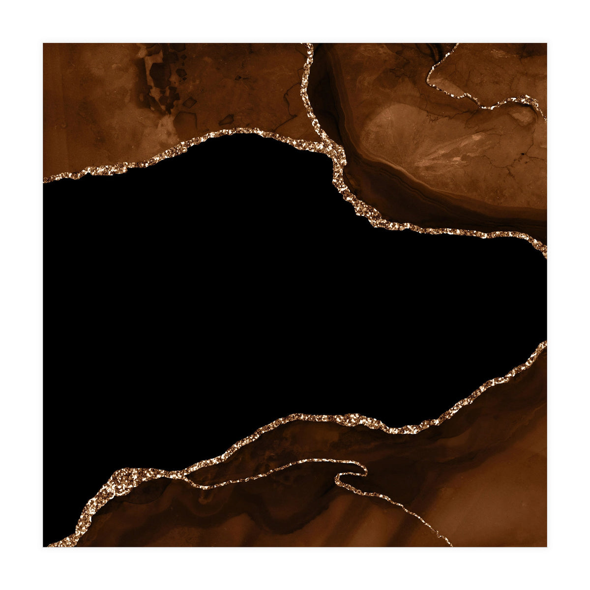 Brown & Gold Agate Texture 04 (Print Only)