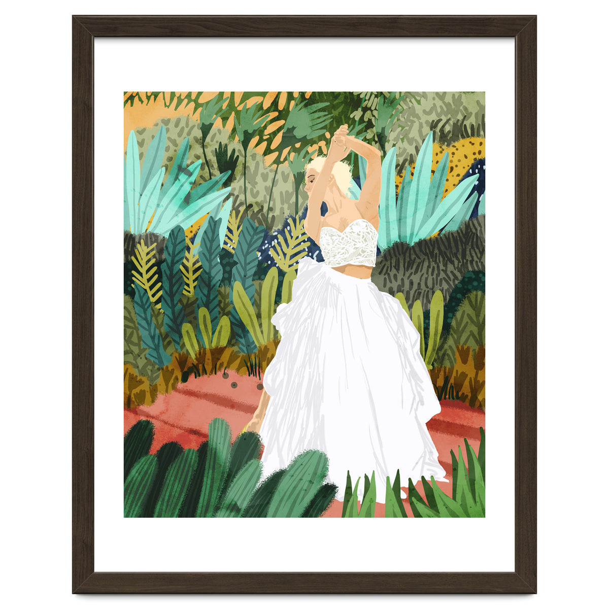 Forest Bride | Jungle Wedding Painting | Travel Solo | Blonde Woman Dancing Joy