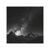 Starlit Mountain Majesty: Detailed Monochrome Milky Way (Print Only) thumbnail