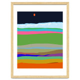 Iceland, Abstract Nature Travel Landscape, Eclectic Rainbow Retro Concept, Colorful Boho Modern Contemporary thumbnail