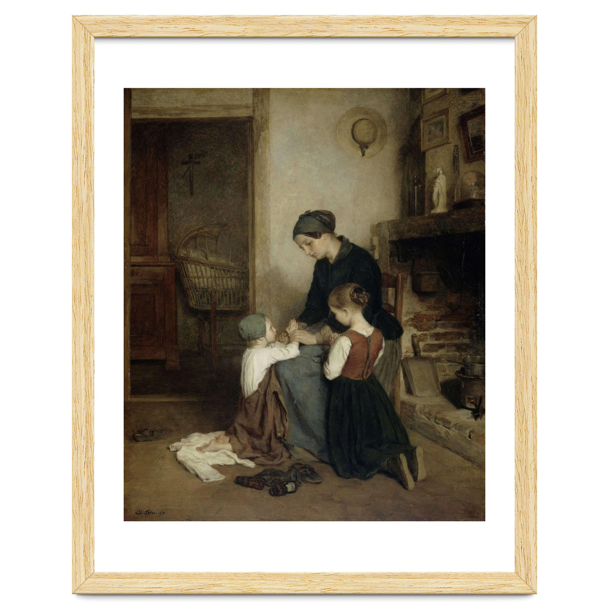 The Evening Prayer. Dating: 1857. Measurements: h 46.5 cm × w 38.5 cm; d 6.4 cm.